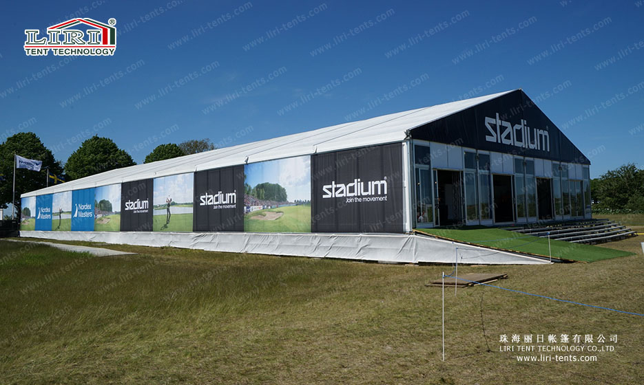event tent with galss wall