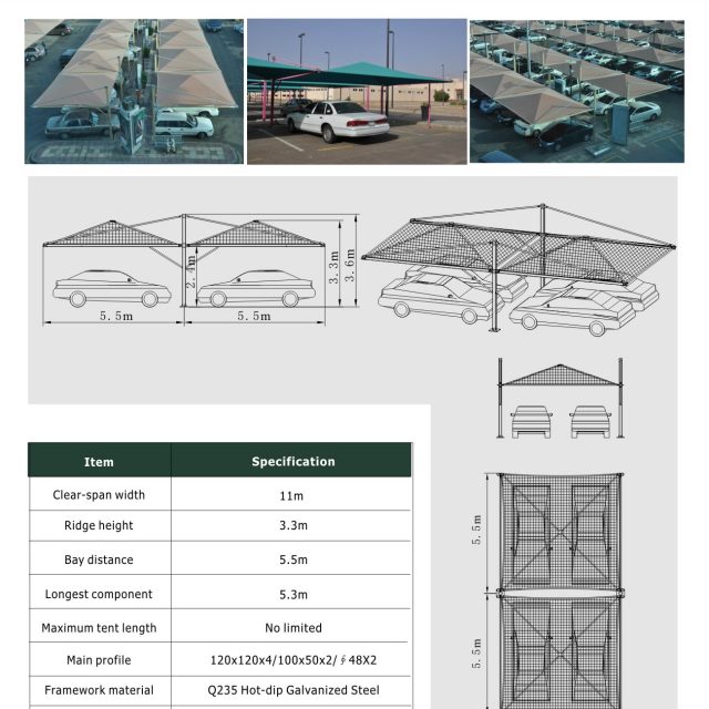 11m Span Carport Tent