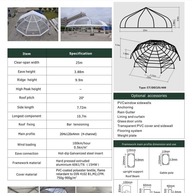 25m Span Decagonal Curve Tent