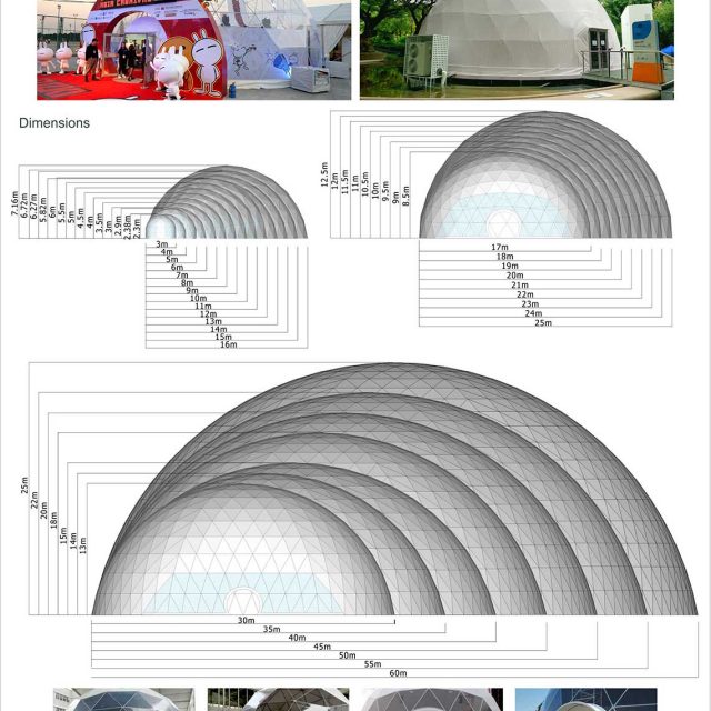 3m 60m Span Fabric Dome Tent