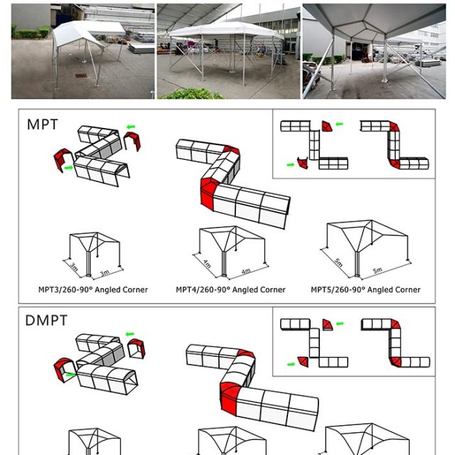 5m Span Small Walkway Corner Tent