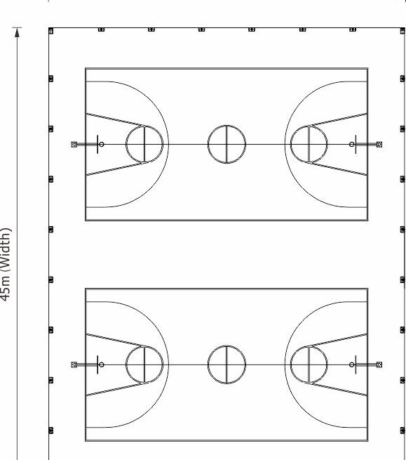 Recommended Size for Double Basketball Court