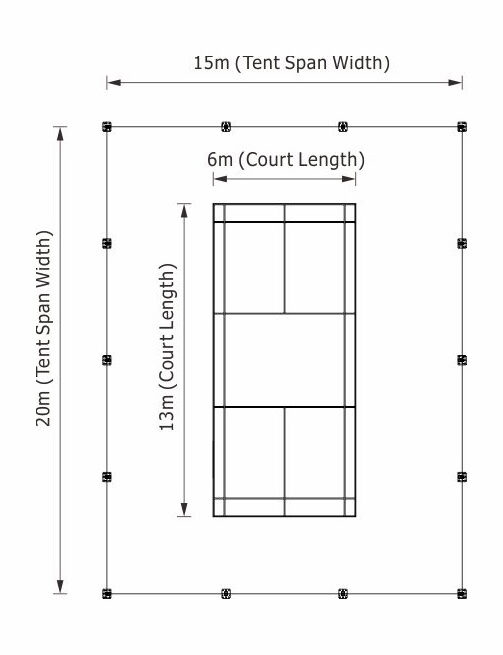Recommended Size for Single Badminton Hall