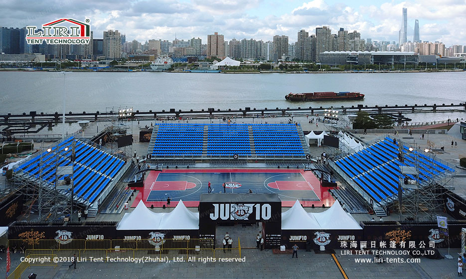 Outdoor Basketball court bleachers