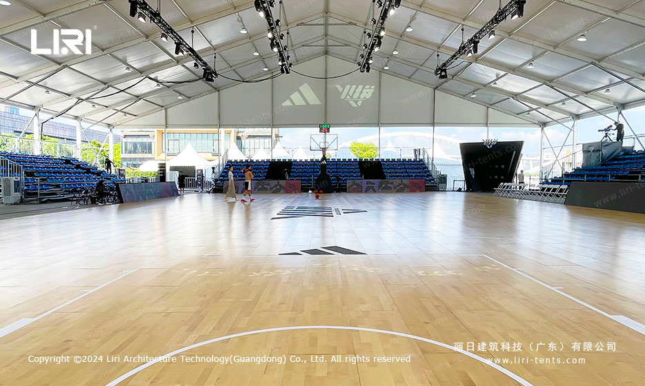 Basketball event clear span tent rental