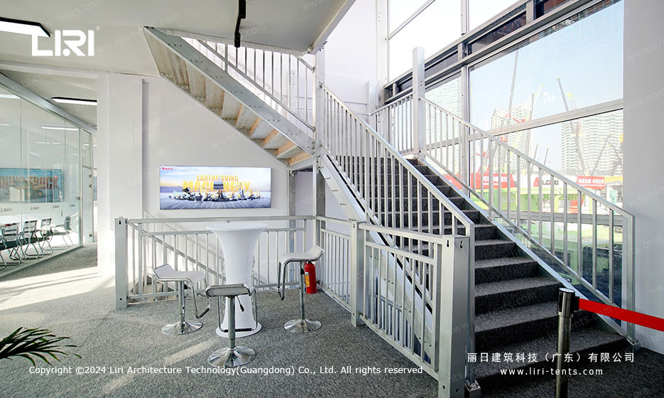 Three storey exhibition tent for trade shows