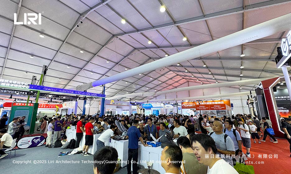 Column free Exhibition Tent for technology showcase