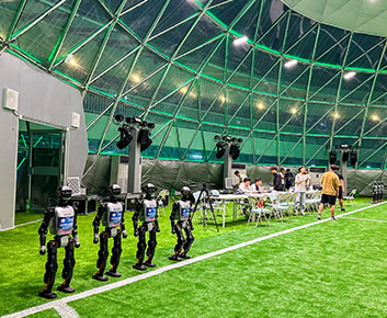 Geodätisches Kuppelzelt für die World Humanoid Robot Games